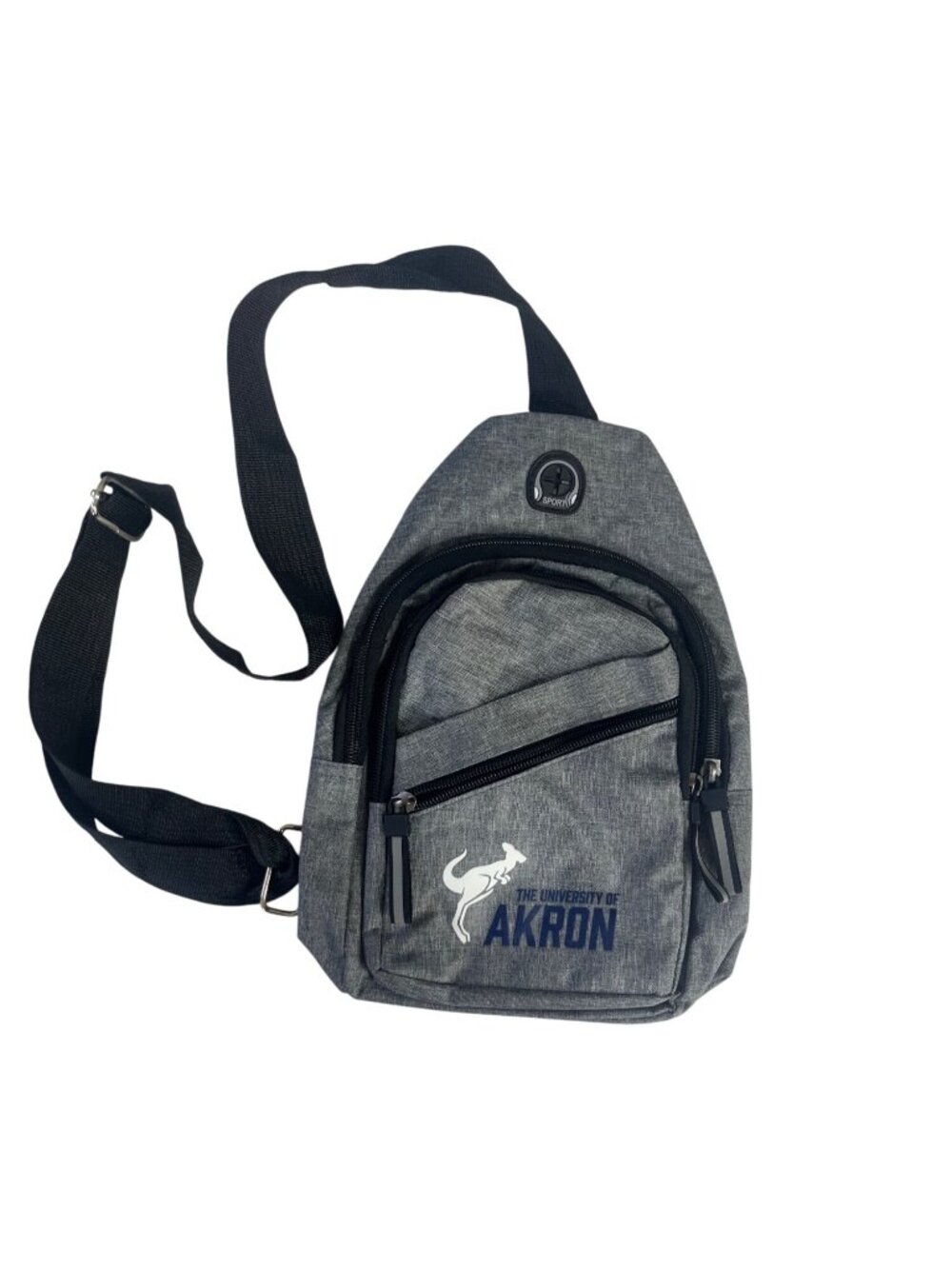 University Of Akron Sling Backpack Crossbody Small Gray Adjustable Strap